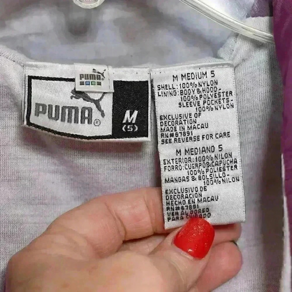 Girls PUMA size 5/M two-tone purple w/hood pockets zip lined hoodie/windbreaker - Picture 11 of 13